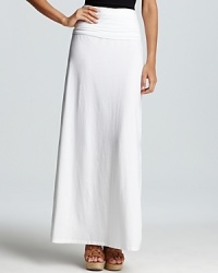 This soft and stretchy Splendid maxi skirt features a foldover waist for a flattering finish. This soft and stretchy Splendid maxi skirt features a foldover waist for a flattering finish.