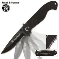 Smith & Wesson CKTACBSD Tactical Serrated Drop Point Knife, Black Smith & Wesson CKTACBSD Tactical Serrated Drop Point Knife, Black