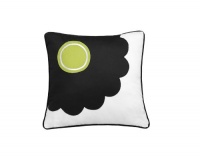 Echo That 70's Floral 18 by 18-Inch Polyester Fill Pillow, White and Black Echo That 70's Floral 18 by 18-Inch Polyester Fill Pillow, White and Black