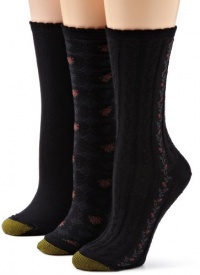 Gold Toe Women's Floral Fashion 3 Pack Socks, Black, 9-11 Gold Toe Women's Floral Fashion 3 Pack Socks, Black, 9-11