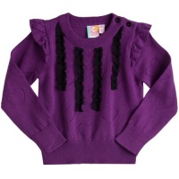 Roxy Kids Girls 2-6x Teenie Wahine Super Cool Crewneck Sweater, Sparkling Grape/Black Lace, Medium Roxy Kids Girls 2-6x Teenie Wahine Super Cool Crewneck Sweater, Sparkling Grape/Black Lace, Medium