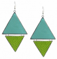 Bar III Earrings, Silver-Tone Turquoise Green Double Triangle Drop Earrings Bar III Earrings, Silver-Tone Turquoise Green Double Triangle Drop Earrings