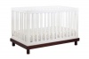 babyletto Madison 3-in-1 Convertible Crib with Toddler Rail, Espresso and White