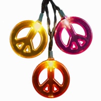 Kurt Adler 10-Light Multicolored Peace Sign Light Set Kurt Adler 10-Light Multicolored Peace Sign Light Set