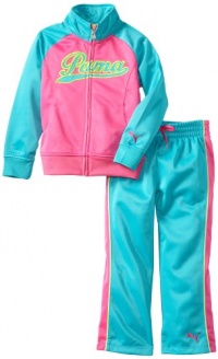 Puma - Kids Girls 2-6X Little Raglan Colorblock Tricot Set, Blue/Pink, 6X Puma - Kids Girls 2-6X Little Raglan Colorblock Tricot Set, Blue/Pink, 6X