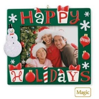 Happy Holidays Photo Holder 2010 Hallmark Ornament