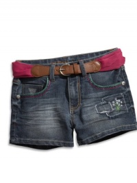 GUESS Kids Girls Big Girl Belted Medium Stonewash Denim S, MEDIUM STONE (7) GUESS Kids Girls Big Girl Belted Medium Stonewash Denim S, MEDIUM STONE (7)