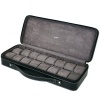 16 Watch Case for Collectors Travel Style Briefcase Black Leather Large Compartments Zipper