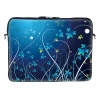 Meffort Inc Super Padded Neoprene Laptop Carrying Case Sleeve Bag w. Soft Fabric Lining & Eyelet (D-Ring) for 17 17.3 Inch Notebook - Blue Swirl Design