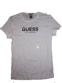 Guess T Shirt Stretchy Fitted Tee Tops Junior Teens Los Angeles Rhinestone Logo Large White Guess T Shirt Stretchy Fitted Tee Tops Junior Teens Los Angeles Rhinestone Logo Large White