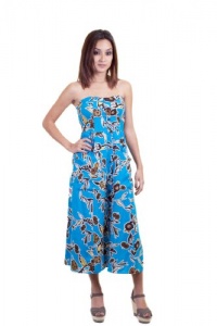 Sweet Rain Jump Brown Floral Print Front Pockets Elasticized Smocking Back Buttoned Sleeveless Dress Turquoise Blue Medium Sweet Rain Jump Brown Floral Print Front Pockets Elasticized Smocking Back Buttoned Sleeveless Dress Turquoise Blue Medium