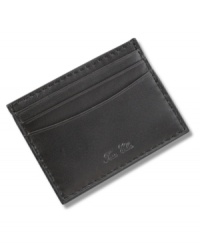 Soft lambkin adds a luxurious touch to this otherwise masculine wallet from Tasso Elba. Soft lambkin adds a luxurious touch to this otherwise masculine wallet from Tasso Elba.