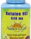 Nature's Life Betaine HCl Capsules, 648 Mg, 100 Count