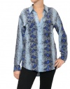 Women's Equipment Signature L/S Blouse in Powder Multi