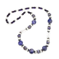 Pearlz Ocean Purple Resin and White Glass Journey Necklace Pearlz Ocean Purple Resin and White Glass Journey Necklace
