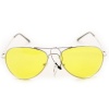 Aviator Fashion Sunglasses 30011c Silver Frame Yellow Lens for Men and Women