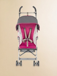 Simple and stylish, light yet durable, the Volo is a superb choice for travel, errands or walks to the playground.Folds in a flashWeighs just 8¾ pounds Easy-clean, removable mesh seatHandy mesh shopping basketExtendable leg restHandy under-seat storage basketReinforced chassisFive-point safety harnessLinked brakesAccommodates children 3 months and older, up to 55 lbs.About 42H X 6W X 15DWipe cleanImported Simple and stylish, light yet durable, the Volo is a superb choice for travel, errands or walks to the playground.Folds in a flashWeighs just 8¾ pounds Easy-clean, removable mesh seatHandy mesh shopping basketExtendable leg restHandy under-seat storage basketReinforced chassisFive-point safety harnessLinked brakesAccommodates children 3 months and older, up to 55 lbs.About 42H X 6W X 15DWipe cleanImported