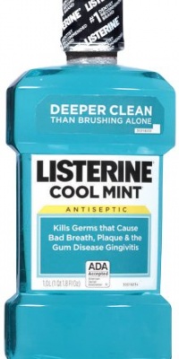 Listerine Antiseptic Mouthwash, Cool Mint, 33.8-Ounce Bottle Listerine Antiseptic Mouthwash, Cool Mint, 33.8-Ounce Bottle