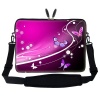 15 15.6 inch Pink Butterfly Design Laptop Sleeve Bag Carrying Case with Hidden Handle & Adjustable Shoulder Strap for 14 15 15.6 Apple Macbook, Acer, Asus, Dell, Hp, Sony, Toshiba, and More