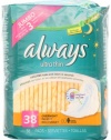 Always Ultra Thin Overnight With Wings Unscented Pads 38 Count