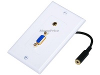 Monoprice Gold Plated SVGA + 3.5mm Stereo Audio Coupler Wall Plate Monoprice Gold Plated SVGA + 3.5mm Stereo Audio Coupler Wall Plate