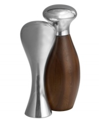 Feast your eyes on the Gourmet Monroe salt and pepper set. Nambe metal hugs acacia wood in everyday essentials that defy the ordinary. Designed by Neil Cohen. Feast your eyes on the Gourmet Monroe salt and pepper set. Nambe metal hugs acacia wood in everyday essentials that defy the ordinary. Designed by Neil Cohen.