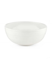 Find style and substance in the Tin Can Alley fruit bowl. Concentric grooves give the Lenox dinnerware its edge in versatile white bone china. Find style and substance in the Tin Can Alley fruit bowl. Concentric grooves give the Lenox dinnerware its edge in versatile white bone china.