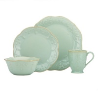 Lenox French Perle 4-Piece Place Setting, Ice Blue Lenox French Perle 4-Piece Place Setting, Ice Blue