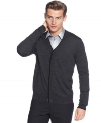 Feel at home and relax in this soft cardigan by Calvin Klein. Feel at home and relax in this soft cardigan by Calvin Klein.