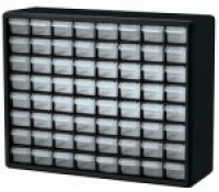Akro-Mils 10764 64-Drawer Plastic Parts Storage Hardware and Craft Cabinet, 20-Inch by 16-Inch by 6-1/2-Inch, Black
