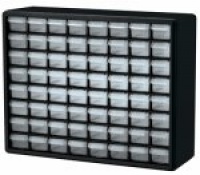 Akro-Mils 10764 64-Drawer Plastic Parts Storage Hardware and Craft Cabinet, 20-Inch by 16-Inch by 6-1/2-Inch, Black Akro-Mils 10764 64-Drawer Plastic Parts Storage Hardware and Craft Cabinet, 20-Inch by 16-Inch by 6-1/2-Inch, Black