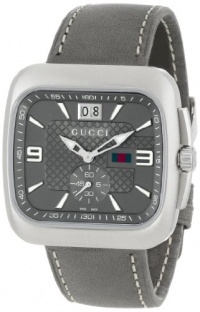 Gucci Men's YA131313 Gucci Coupe Anthracite Sun-Brushed Diamond Pattern Dial Watch