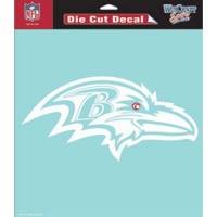 Baltimore Ravens Die-Cut Decal - 8x8 White Baltimore Ravens Die-Cut Decal - 8x8 White