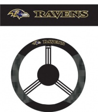 NFL Baltimore Ravens Poly-Suede Steering Wheel Cover NFL Baltimore Ravens Poly-Suede Steering Wheel Cover