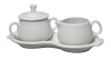 Fiesta Covered Creamer and Sugar Set with Tray, White