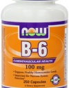 NOW Foods Vitamin B-6, 250 Capsules / 100mg