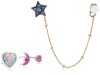 Betsey Johnson Classic Boost Star and Moon Stud Earrings 5-Set