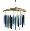 Blue Handworks Beach Glass and Driftwood Wind Chime