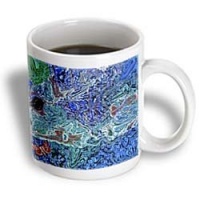 Painted Blue Red Aqua Abstract - 11oz Mug Painted Blue Red Aqua Abstract - 11oz Mug