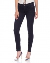 7 For All Mankind Women's The Skinny Jean in Slim Illusion Black with Bleach