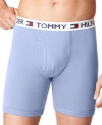 A four-pack of boxer briefs from Tommy Hilfiger with every feature you could possibly need (functional fly, supportive pouch, longer leg) offered in every color you could possibly want. A four-pack of boxer briefs from Tommy Hilfiger with every feature you could possibly need (functional fly, supportive pouch, longer leg) offered in every color you could possibly want.