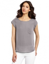 Joie Women's Rancher Silk Short Sleeve Pocket Top, Steel, X-Small Joie Women's Rancher Silk Short Sleeve Pocket Top, Steel, X-Small