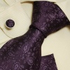 Purple Pattern Ties for Men Paisleys Gift for Best Man Formalwear Neckties Handkerchiefs Set H5100
