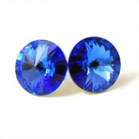 12mm Sapphire-blue Crystal Stud Earrings Fashion Jewelry Made with Swarovski Elements 12mm Sapphire-blue Crystal Stud Earrings Fashion Jewelry Made with Swarovski Elements