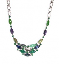 Mariana Spirit of Design Silver Plated Emerald City Swarovski Crystal Collar Necklace in Colors of Emerald, Blue and Purple Mariana Spirit of Design Silver Plated Emerald City Swarovski Crystal Collar Necklace in Colors of Emerald, Blue and Purple