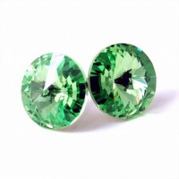 Peridot Green 12mm Crystal Post Earrings Made with Swarovski Elements Peridot Green 12mm Crystal Post Earrings Made with Swarovski Elements