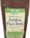 Now Foods Certified Organic Golden Flax Seeds, 16 ozs Bag,  (Pack of 2)