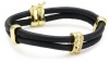 T Tahari Linked In Two Row Leather Bracelet