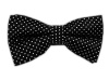 100% Silk Woven Black Pindot Self-Tie Bow Tie
