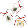 Spode Christmas Tree 75th Anniversary Tree Ornaments, Set of 3